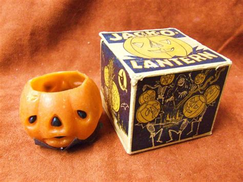 RARE FIND VINTAGE HALLOWEEN JOL CANDLE FANTASTIC GRAPHICS ON BOX PUMPKIN WITCH | Vintage ...