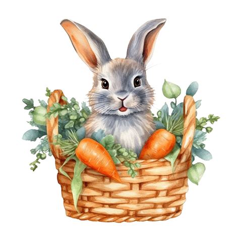 13 Bunny in Basket Clipart, Jpgs, Commercial Use, Digital Download ...