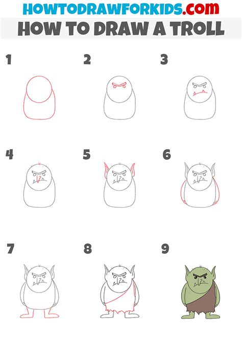 How to Draw a Troll - Easy Drawing Tutorial For Kids