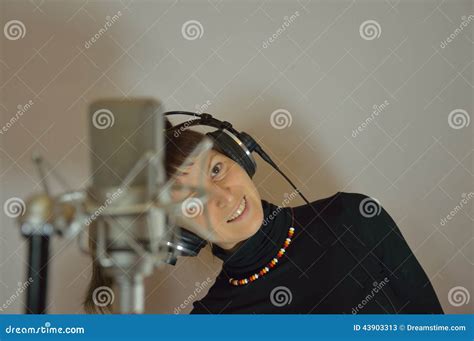 Girl, Headphones, Microphone Royalty-Free Stock Photography ...