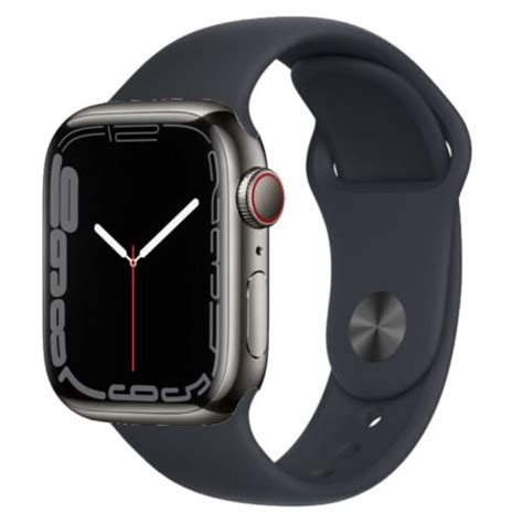 Apple Watch Series 7 GPS + Cellular 41mm Graphite Stainless Steel Black ...