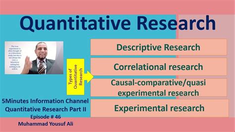 Quantitative Research Design, Descriptive, Correlational, Quasi experiment, 5Minutes Info. Ch Ep ...