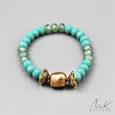 Bronze Glass Bead Bracelet - MK Designs