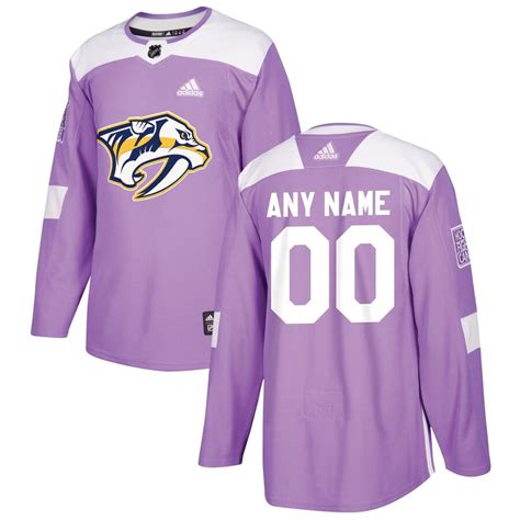 adidas Nashville Predators Purple 2018 Hockey Fights Cancer Custom Practice Jersey