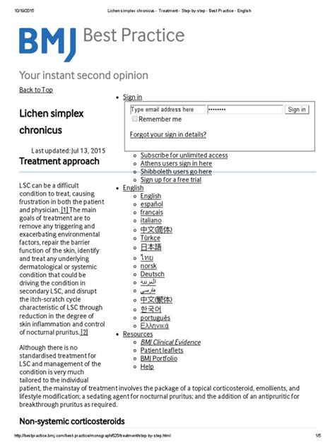 Lichen Simplex Chronicus - Treatment | Ultraviolet | Topical Medication