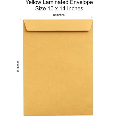 12 x 16 Yellow Laminated Envelopes 100 Gsm. | For Legal/A4/A3/Letter ...