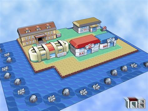 Cinnabar Island - 3D | Pokemon, Pokemon games, Island
