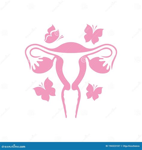 The Structure Of The Female Uterus With Ovaries Vector Illustration | CartoonDealer.com #194161088