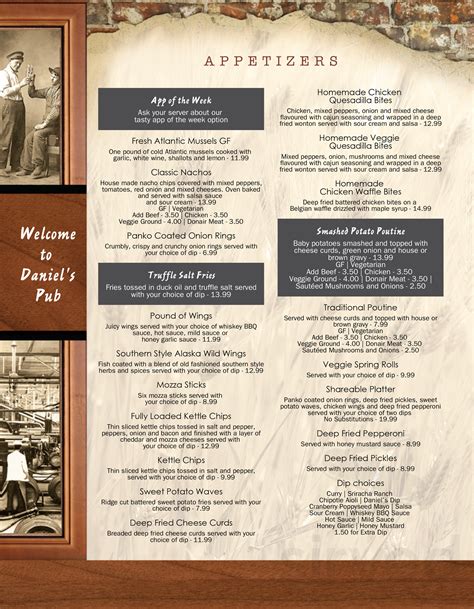 Daniel's Alehouse And Eater menus in Sydney, Nova Scotia, Canada