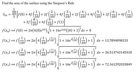 Solved Use Simpson's Rule with n 10 to approximate the area | Chegg.com