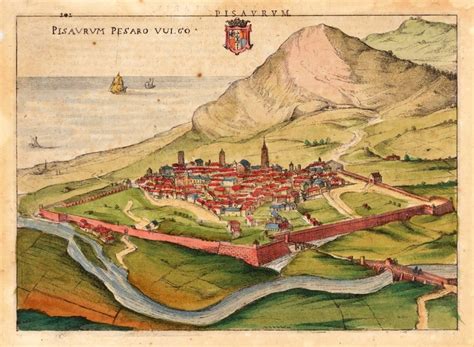 Vintage map of Pesaro, Italy