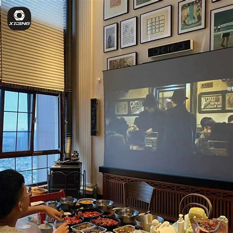 Xijing A1 120 Inch Motorized Floor Alr Projector Screen 16: 9 HD Retractable Widescreen ...