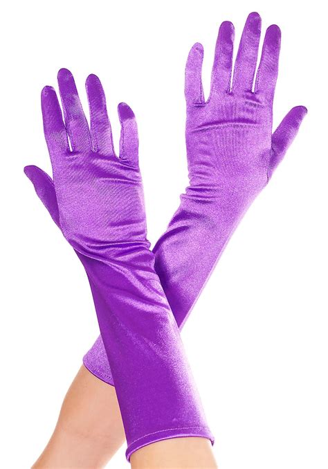 Women's Purple Satin Gloves