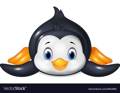 Penguin is sliding on snow Royalty Free Vector Image