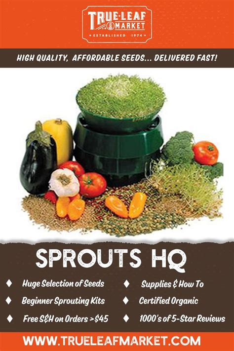 Organic Sprouting Kits, Seeds & Supplies | Fermentation recipes, Raw food recipes, Heathy food