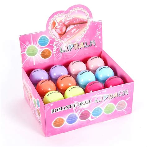 24pcs Romantic Bear Ball Lip Balm Makeup Baby Lips Moist Balm Cute Fruity Flavor Libalm Natural ...