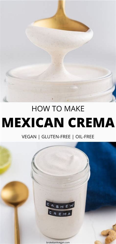 Mexican Crema Recipe (Vegan, Gluten-Free, & Oil-Free) | Recipe in 2021 | Mexican sauce recipes ...