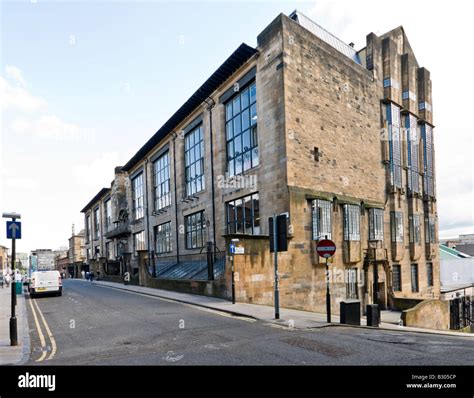 Charles Rennie Mackintosh designed Glasgow School of Art in Renfrew Street Glasgow seen from ...