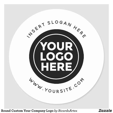 Round Custom Your Company Logo Classic Round Sticker | Zazzle.com ...