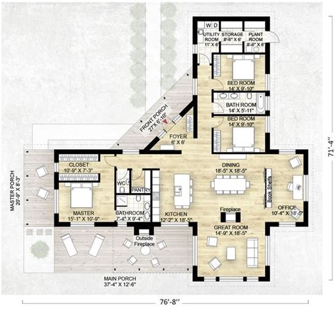 Resultado de imagem para t-shaped house plans | sonho | Plantas de ...