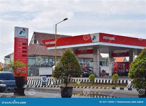 Pertamina Refueling Station Building, Gas Station In The Morning. PERTAMINA Editorial Image ...