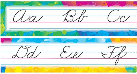 Trend Enterprises Color Splash Alphabet Line (Zaner-Bloser Cursive) Bulletin Board Set | T-8053 ...