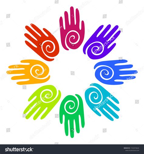 Rainbow Colors Hands Healing Symbol Spiral Stock Vector (Royalty Free ...