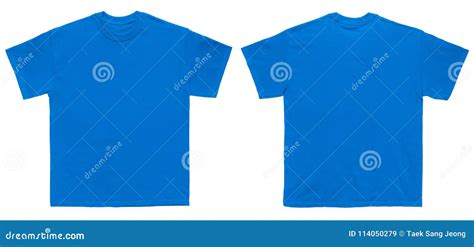 Blank T Shirt Color Royal Blue Template Front and Back View Stock Image ...