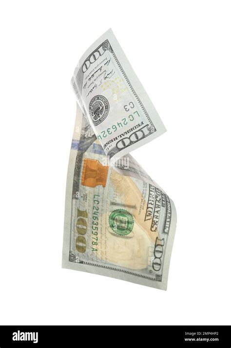 Dollar banknote isolated on white. Flying money Stock Photo - Alamy