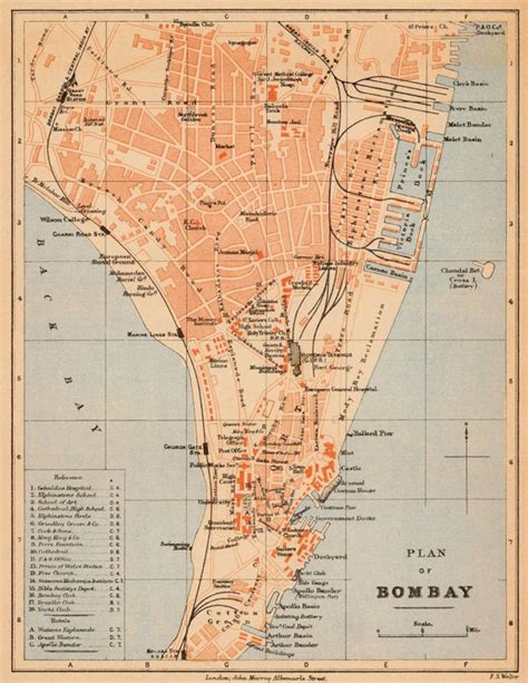 Bombay map Old map of Bombay Mumbai fine print Wonderful | Etsy