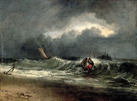 Fishermen upon a lee-shore in squally weather by Turner - Reproduction Oil Painting | William ...