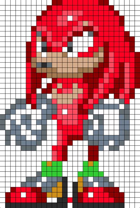 Knuckles Kandi Pattern | Pixel art grid, Pixel art pattern, Pixel art templates