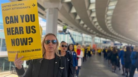 United Airlines flight attendants picket at over a dozen airports ...