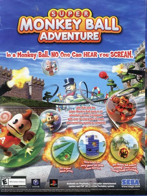 Video Game Print Ads — ‘Super Monkey Ball Adventure’ [GCN / PS2 / PSP]...