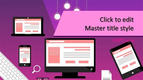 Free Computer Illustration PowerPoint Template - Free PowerPoint Templates