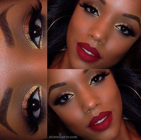 34+ Ideas Wedding Makeup Looks Black Women Red Lipsticks | Red lip ...