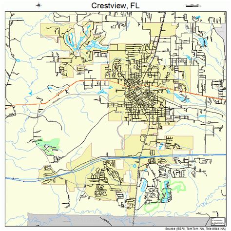 Crestview Florida Street Map 1215475