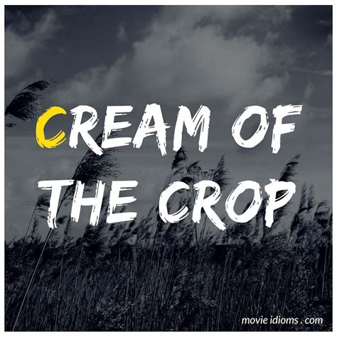 Cream of the Crop Idiom | Old quotes, Idioms, Movies