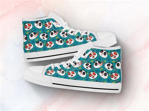 Cute Panda Shoes | Custom Canvas Sneakers For Kids & Adults