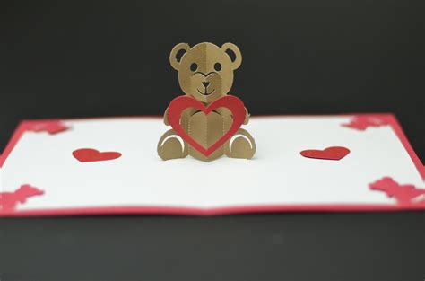 Teddy Bear Pop Up Card: Tutorial and Template - Creative Pop Up Cards
