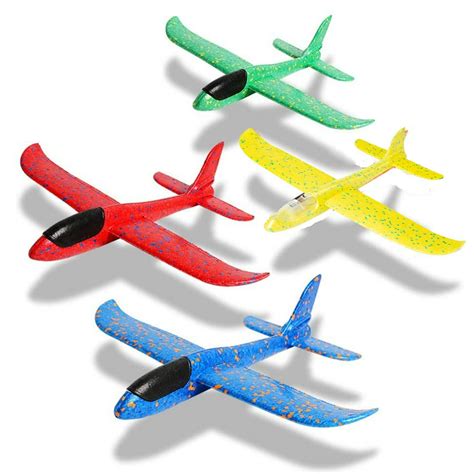 4 Pack Foam Airplane Toys,18.5" Throwing Foam Plane,2 Flight Mode Glider Plane, Flying Toy for ...