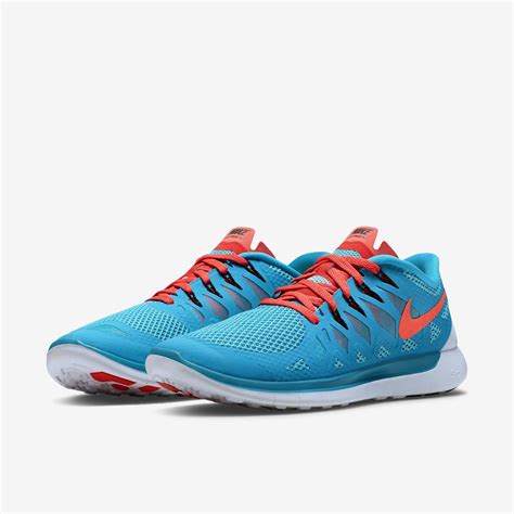 Nike Mens Free 5.0+ Running Shoes - Blue Lagoon/Bright Crimson ...