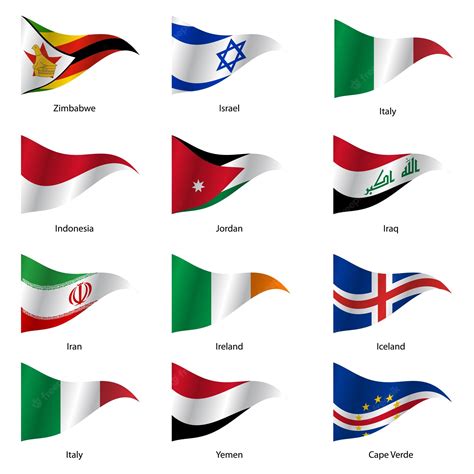 Premium Vector | Set flags of world sovereign states vector illustration