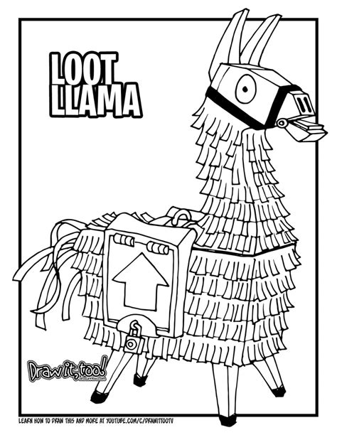 How to Draw the LOOT LLAMA (Fortnite: Battle Royale) Drawing Tutorial ...