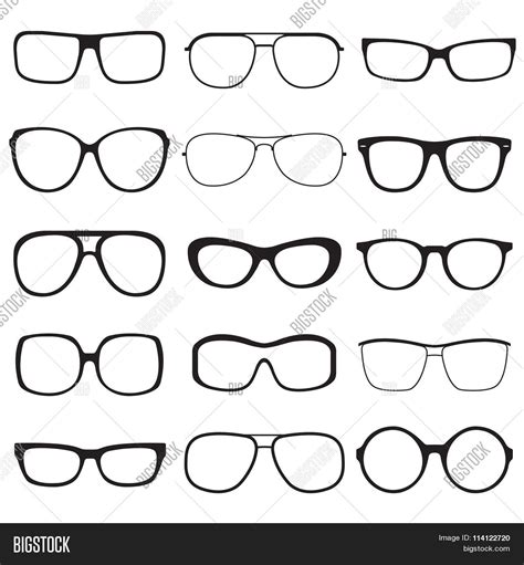 Glasses Outline Set. Vector & Photo (Free Trial) | Bigstock