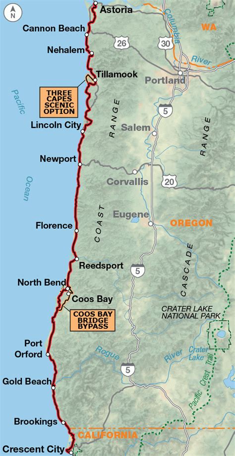 Pacific Coast Bike Route Map | Wells Printable Map