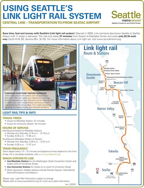 Seattle light rail map - Ontheworldmap.com