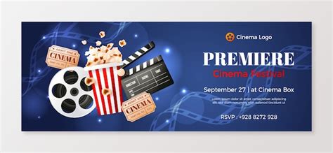 Free Vector | Realistic social media cover template for movie premiere event