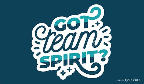 Team Spirit Lettering Design Vector Download