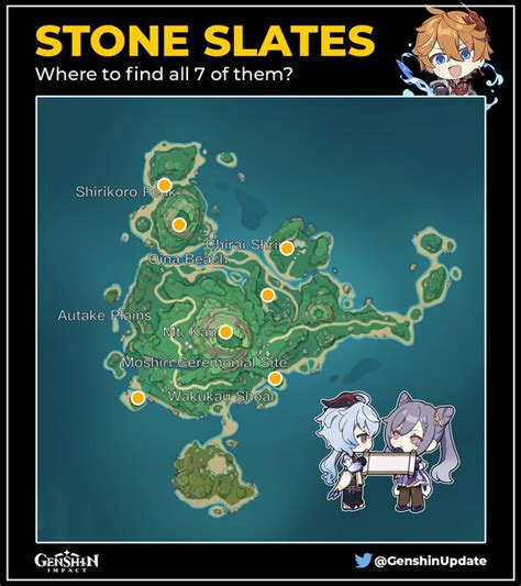 All Stone Slate locations in Genshin Impact's Tsurumi Island